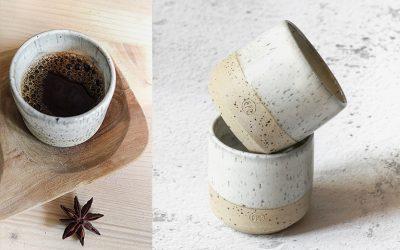 Tasse à expresso en céramique artisanale et moderne faite à la main